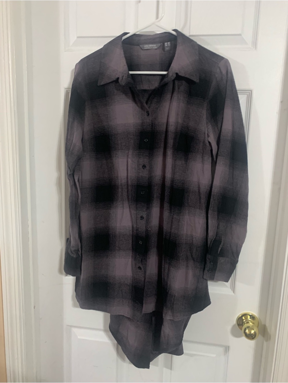 Lisa Rinna Collection cozy plaid tunic-length shirt